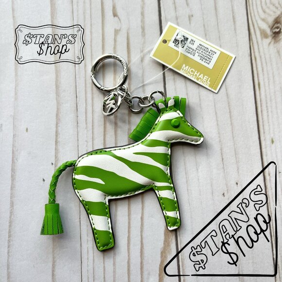 Michael Kors Accessories - MICHAEL KORS Zebra Keychain Key Fob Bag Charm - Jungle Green - 35S5SGFK3Y